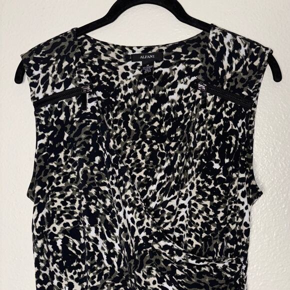 Alfani Isola Ricca Sleeveless Dress Cheetah Swirl Print black,gray,white Medium - Picture 14 of 15